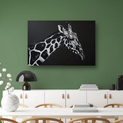 Monochrome Giraffe in Abstracte Patronen canvas