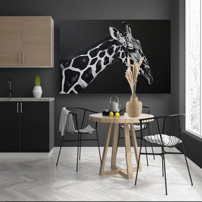 Monochrome Giraffe in Abstracte Patronen canvas