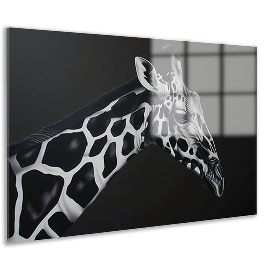 Monochrome Giraffe in Abstracte Patronen acrylglas