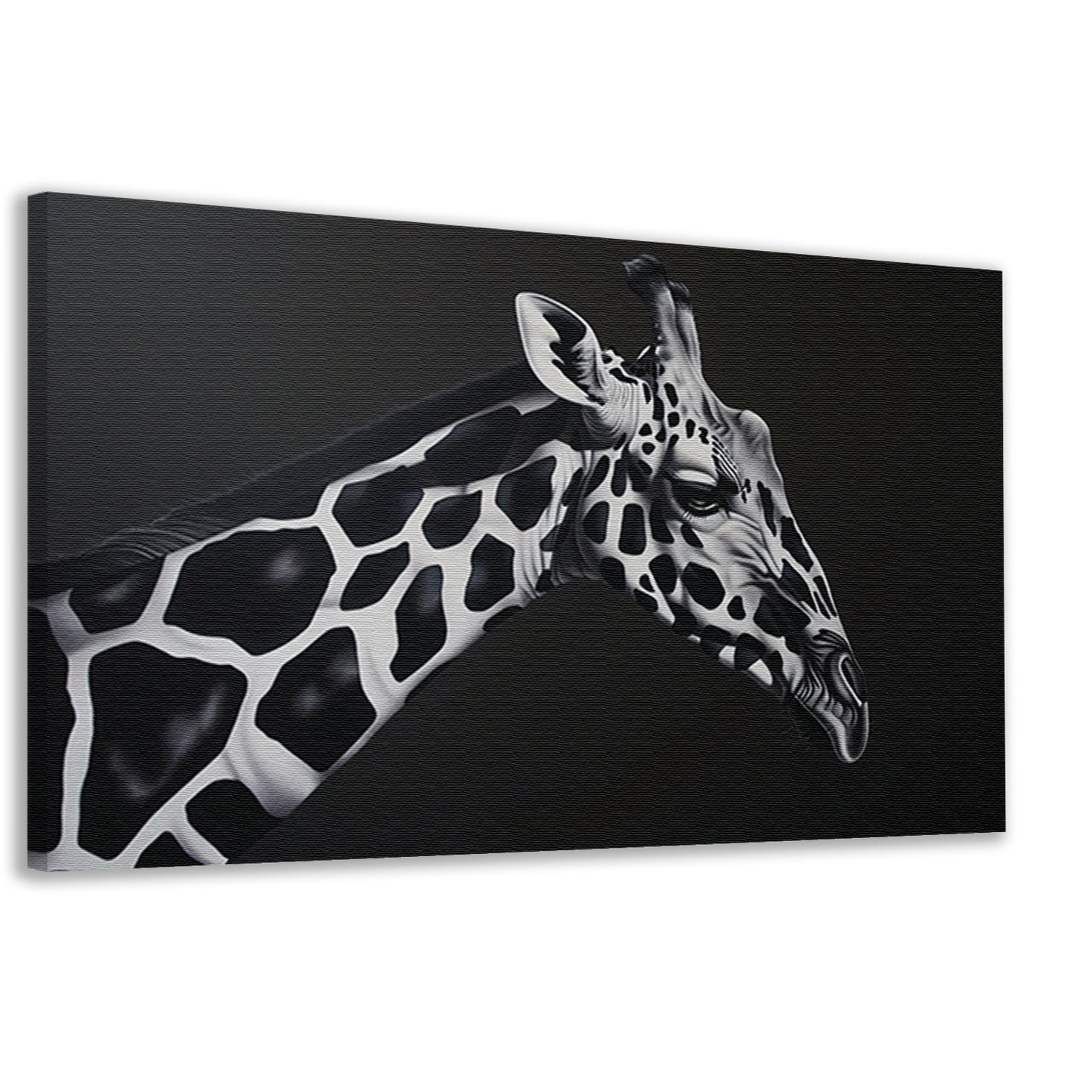 Monochrome Giraffe in Abstracte Patronen canvas