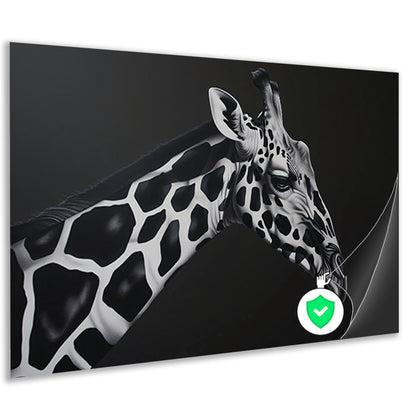 Monochrome Giraffe in Abstracte Patronen poster