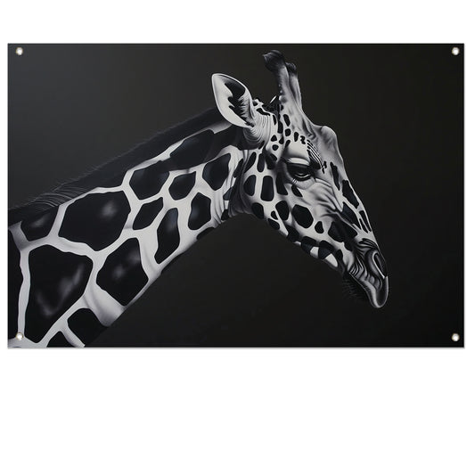 Monochrome Giraffe in Abstracte Patronen tuinposter