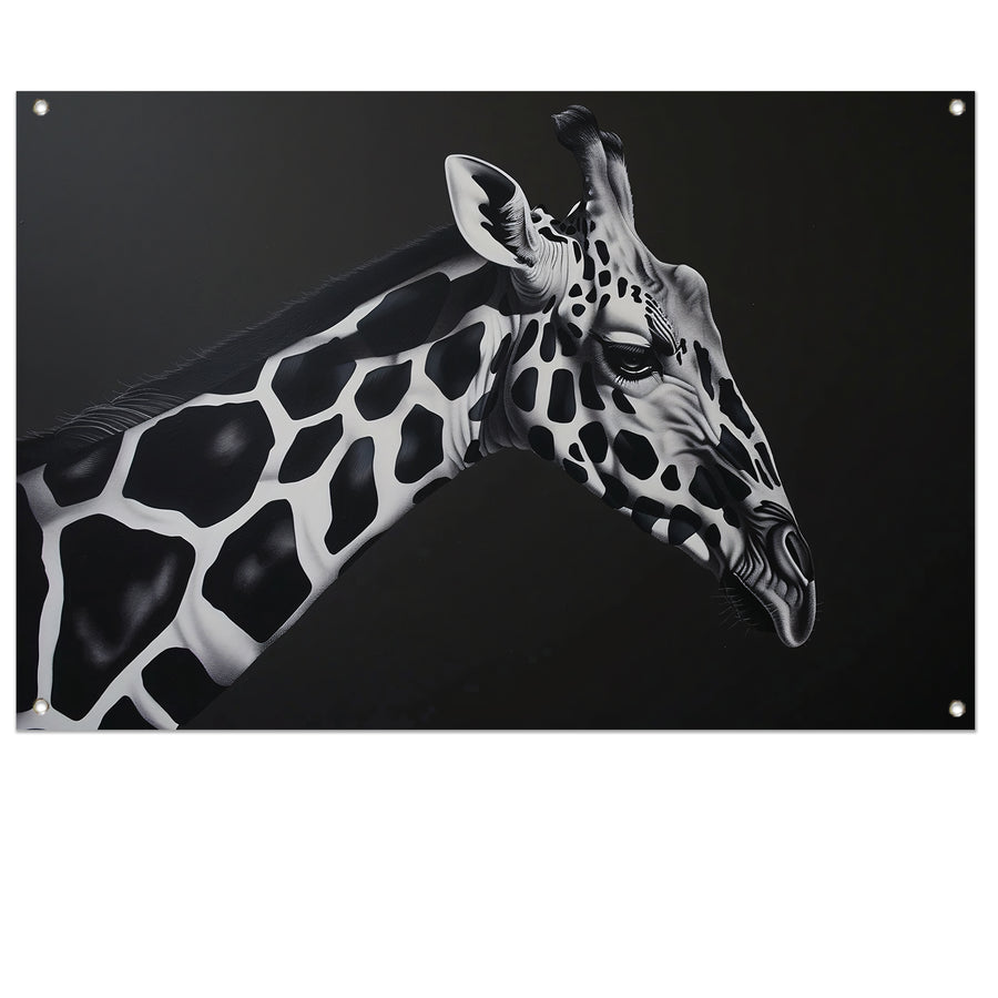 Monochrome Giraffe in Abstracte Patronen tuinposter