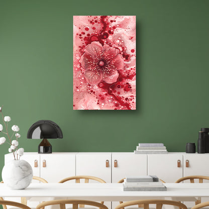 Dynamische abstracte bloem in rood en roze acrylglas