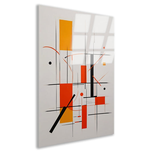 Dynamische Abstractie met Primair Kleurenpalet acrylglas