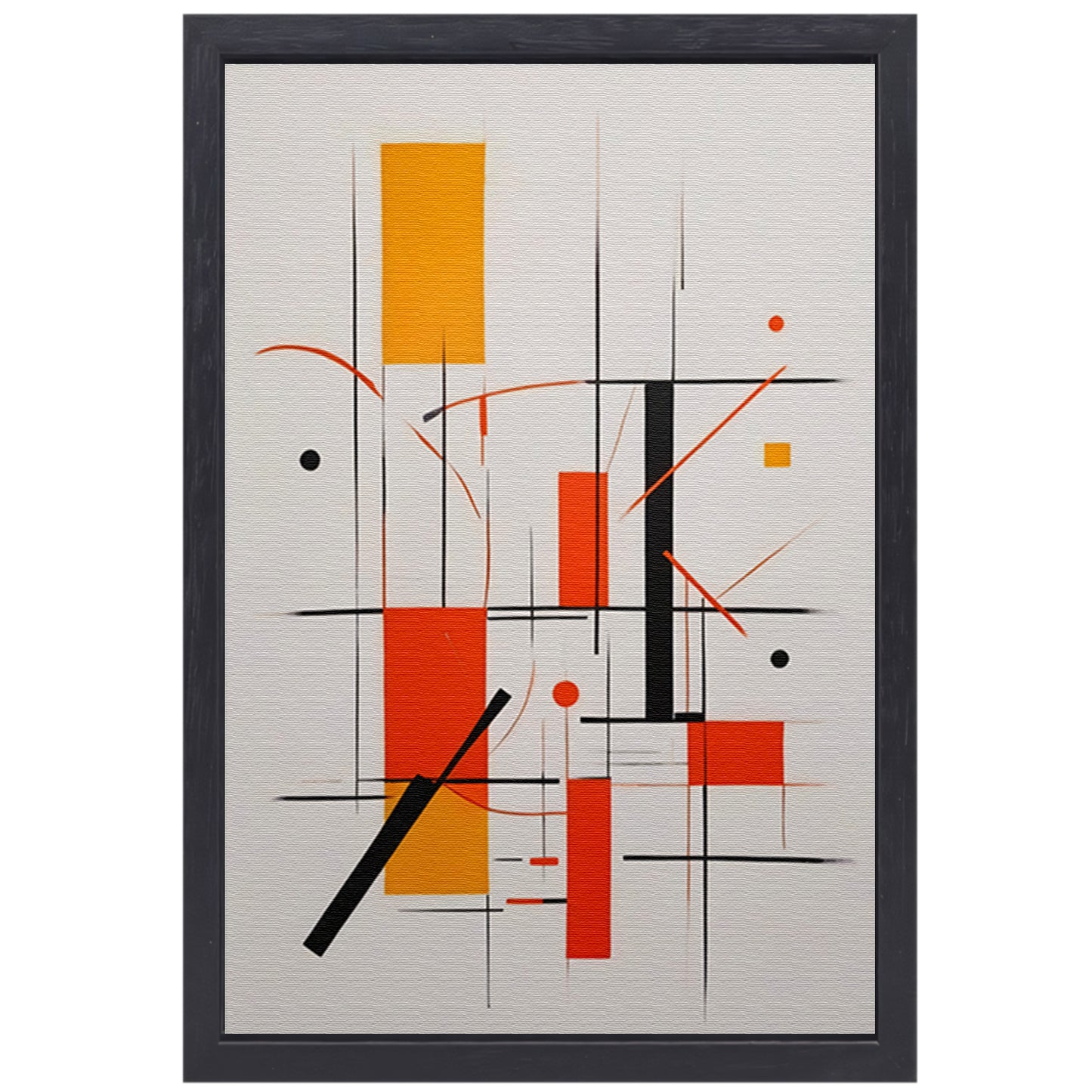 Dynamische Abstractie met Primair Kleurenpalet canvas met baklijst