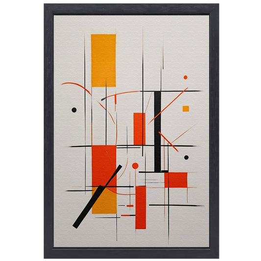 Dynamische Abstractie met Primair Kleurenpalet canvas met baklijst