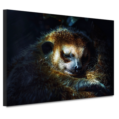 Meerkat rust zacht in het gouden licht canvas