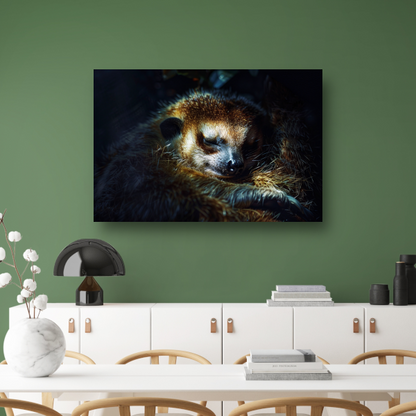 Meerkat rust zacht in het gouden licht canvas