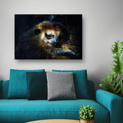 Meerkat rust zacht in het gouden licht canvas