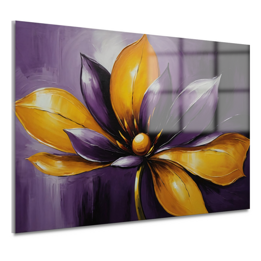 Elegant Purple and Yellow Flower in Bloom acrylglas