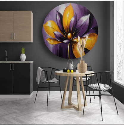 Elegant Purple and Yellow Flower in Bloom forex muurcirkel