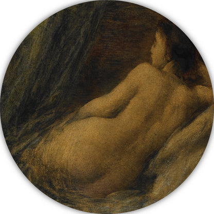 Liggende naakte vrouw - Henri Fantin-Latour aluminium muurcirkel