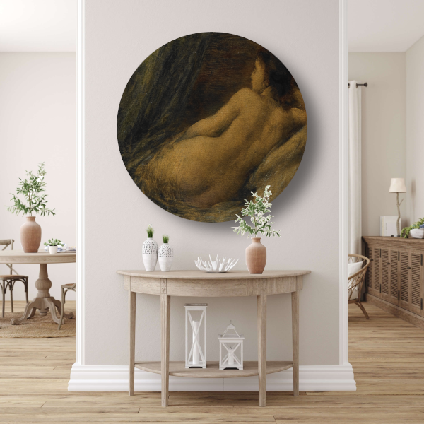 Liggende naakte vrouw - Henri Fantin-Latour aluminium muurcirkel
