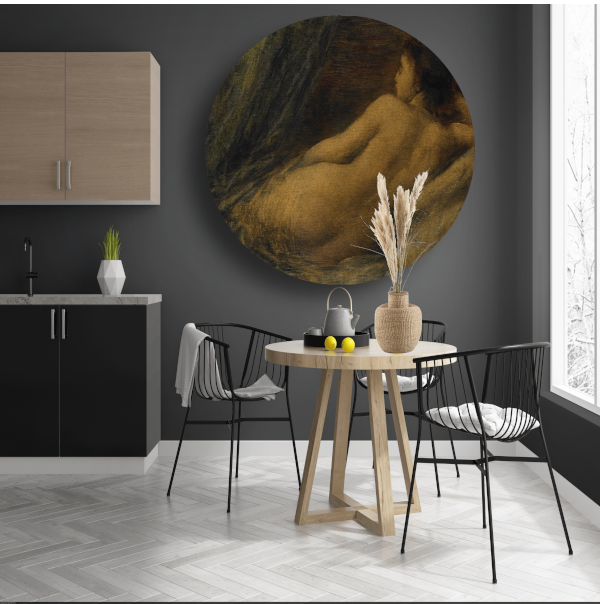 Liggende naakte vrouw - Henri Fantin-Latour aluminium muurcirkel