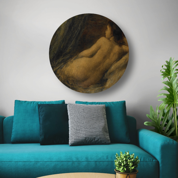 Liggende naakte vrouw - Henri Fantin-Latour aluminium muurcirkel