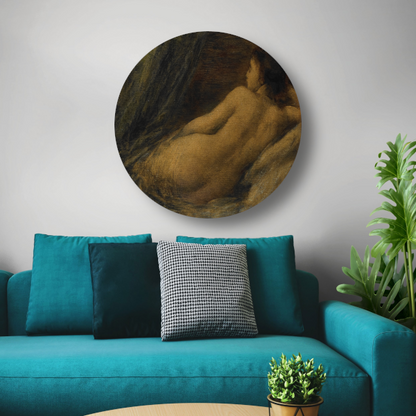 Liggende naakte vrouw - Henri Fantin-Latour aluminium muurcirkel