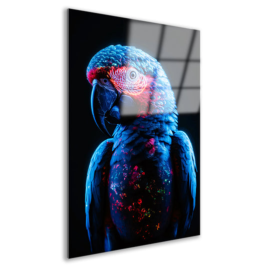 Futuristische Neon Papegaai met Licht Effecten acrylglas