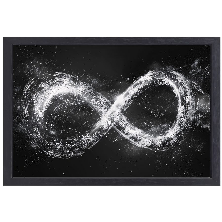 Eeuwige stroom van kosmische energie canvas met baklijst