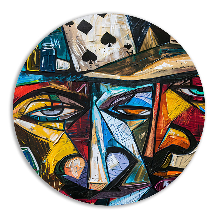 Abstract Portret Kaartspeler forex muurcirkel