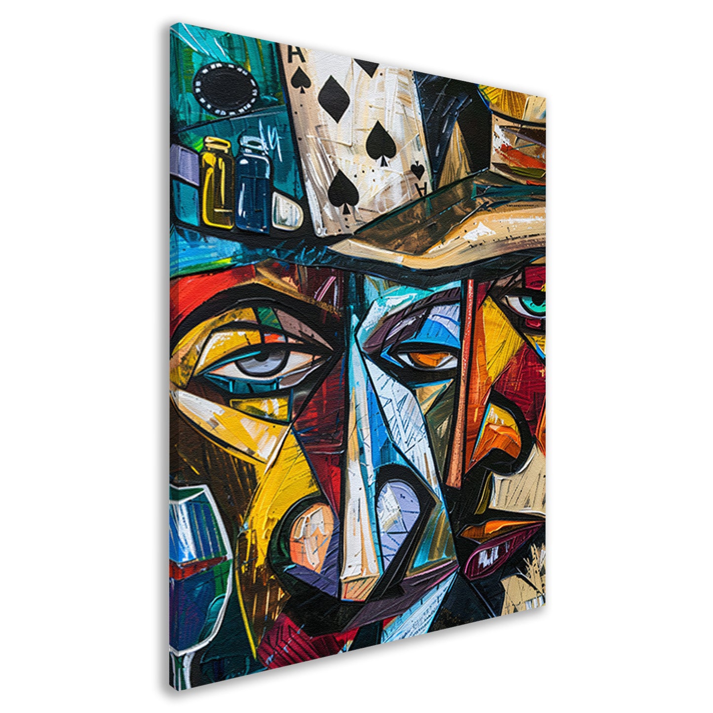 Abstract Portret Kaartspeler canvas