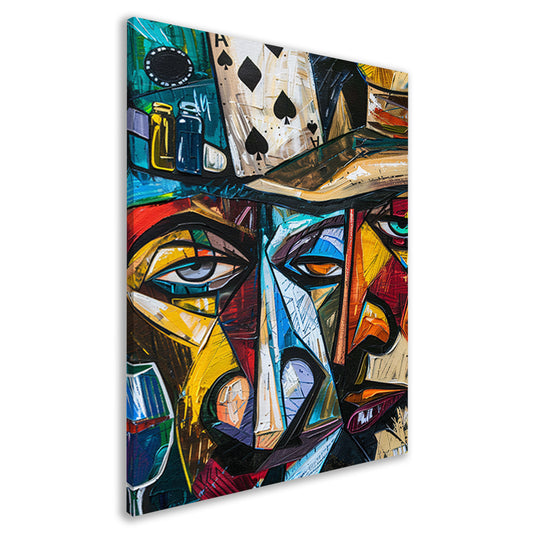 Abstract Portret Kaartspeler canvas