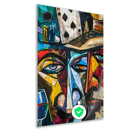 Abstract Portret Kaartspeler poster