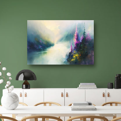 Abstract landschap met kleurrijke bloemen acrylglas