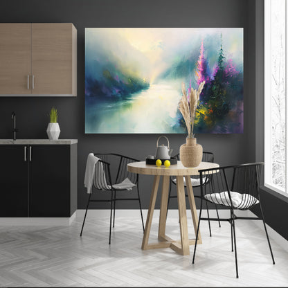 Abstract landschap met kleurrijke bloemen acrylglas
