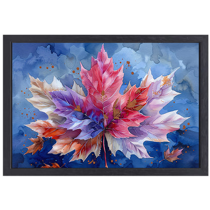Herfstblad in aquarel canvas met baklijst