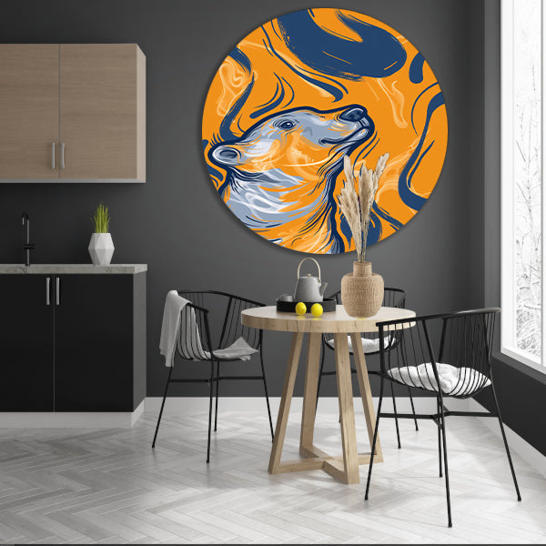 Abstract IJsbeer in Vlammenzee forex muurcirkel