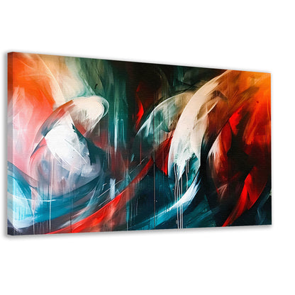 Dynamisch abstract schilderij met levendige kleuren canvas