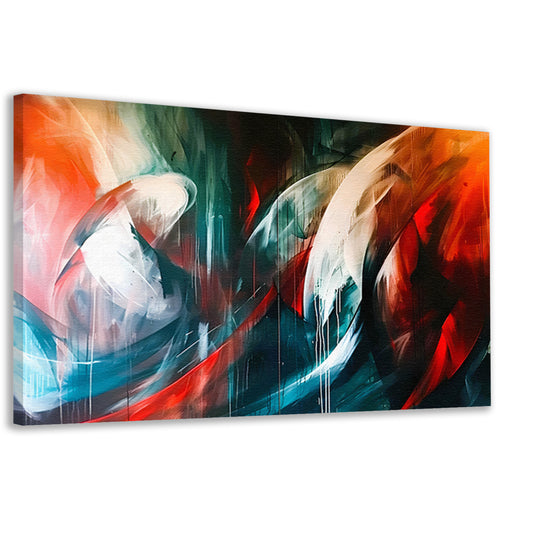 Dynamisch abstract schilderij met levendige kleuren canvas