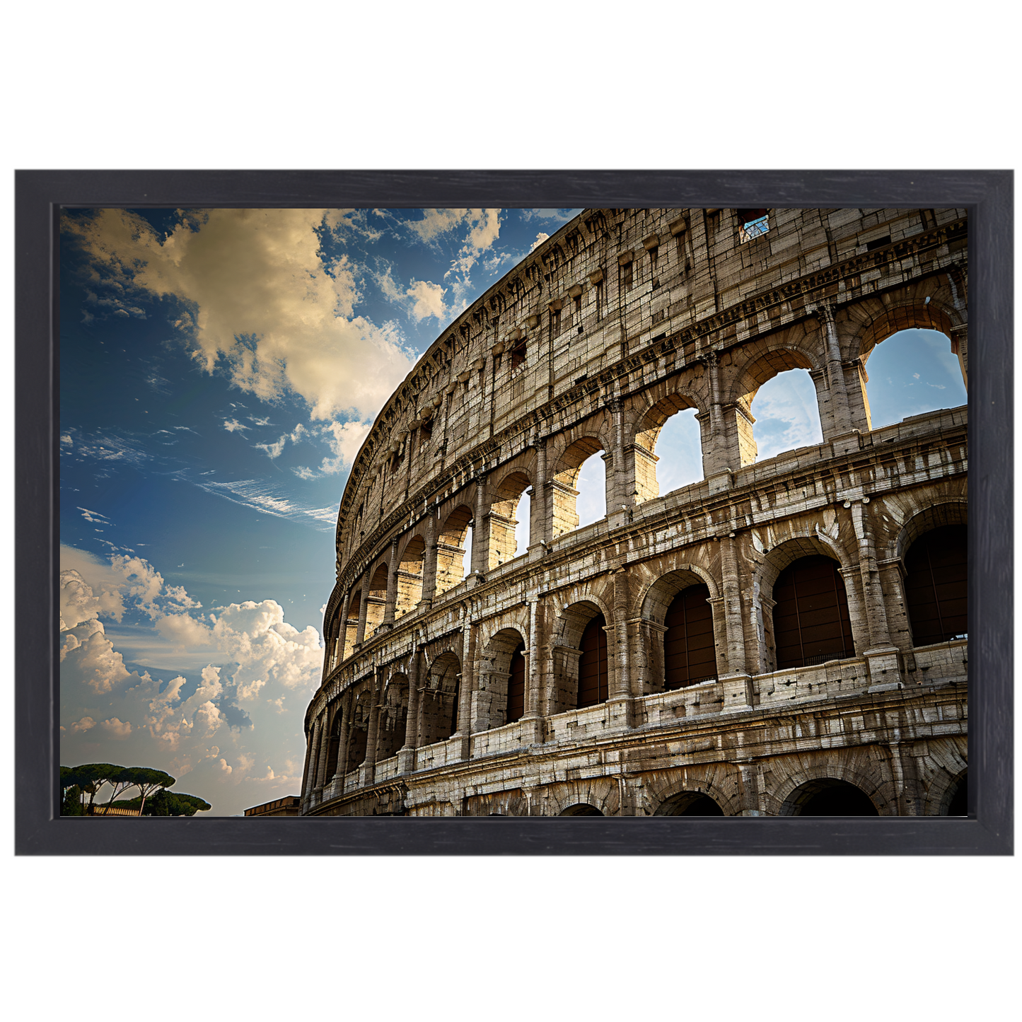 Het Colosseum onder de Romeinse hemel canvas met baklijst