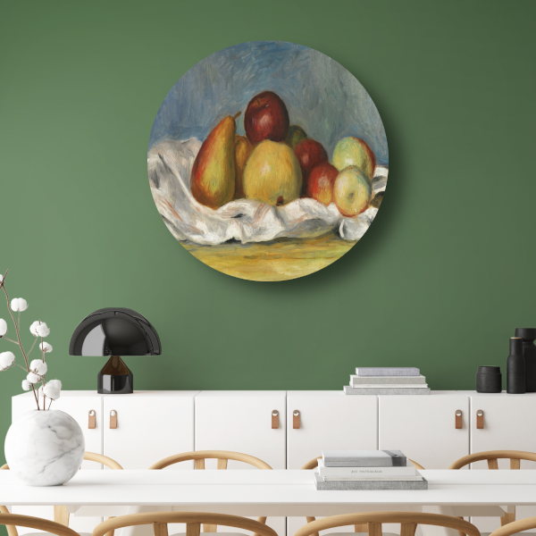 Peren en Appelen - Pierre-Auguste Renoir aluminium muurcirkel