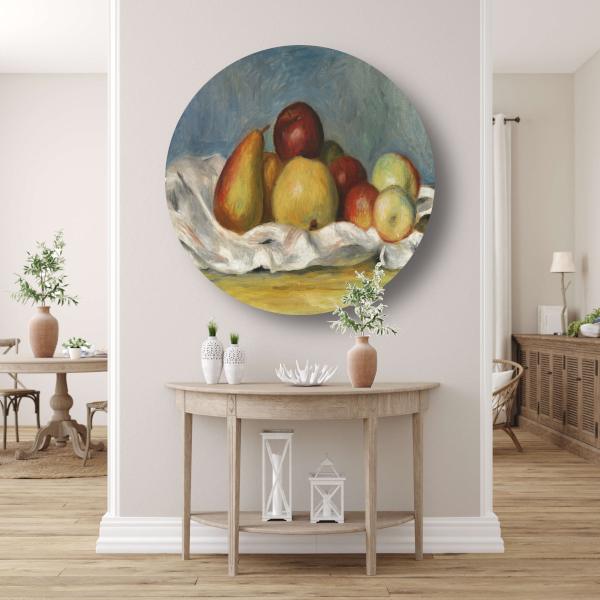 Peren en Appelen - Pierre-Auguste Renoir aluminium muurcirkel