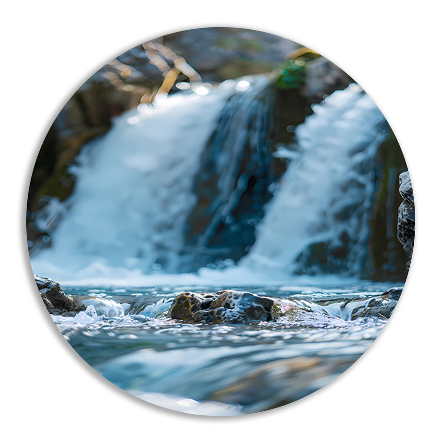 Monochrome Waterval in de Natuur forex muurcirkel