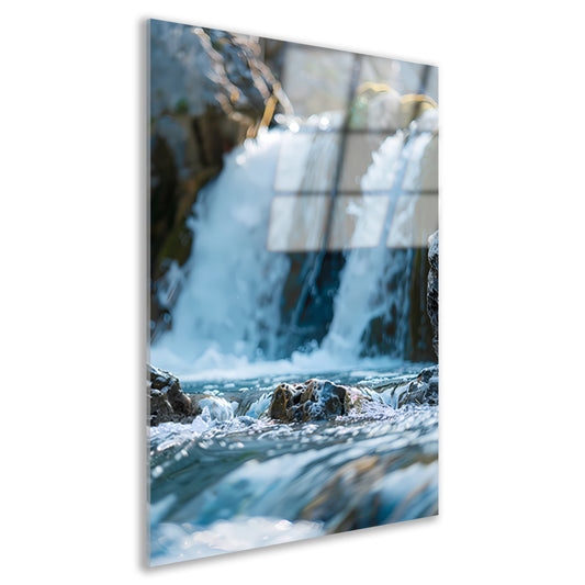 Monochrome Waterval in de Natuur acrylglas