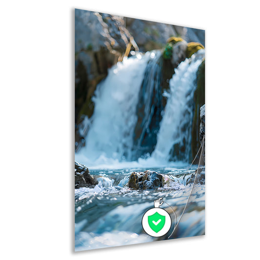 Monochrome Waterval in de Natuur poster