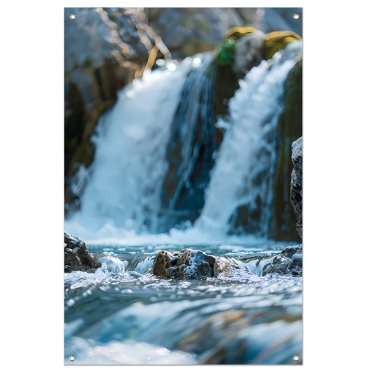 Monochrome Waterval in de Natuur tuinposter