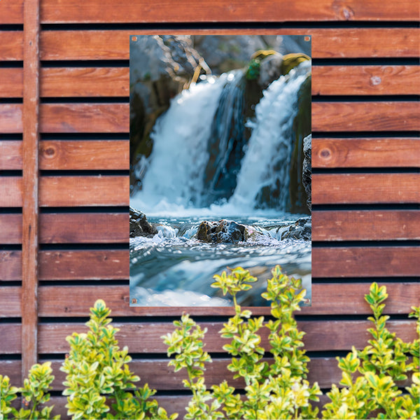 Monochrome Waterval in de Natuur tuinposter