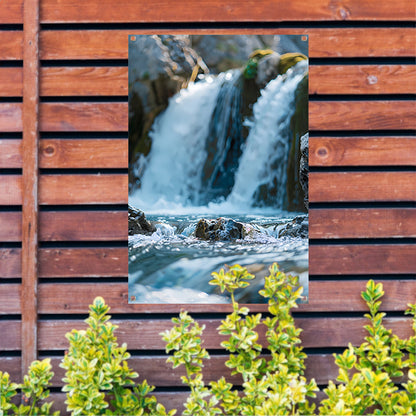 Monochrome Waterval in de Natuur tuinposter