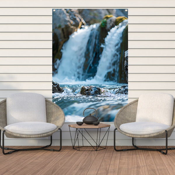 Monochrome Waterval in de Natuur tuinposter