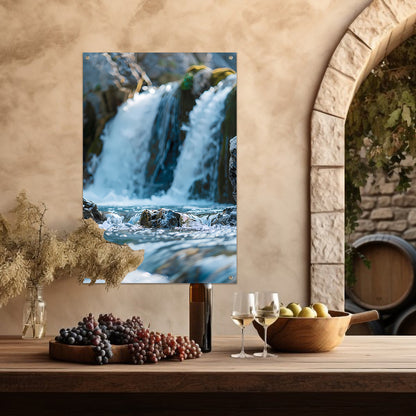 Monochrome Waterval in de Natuur tuinposter