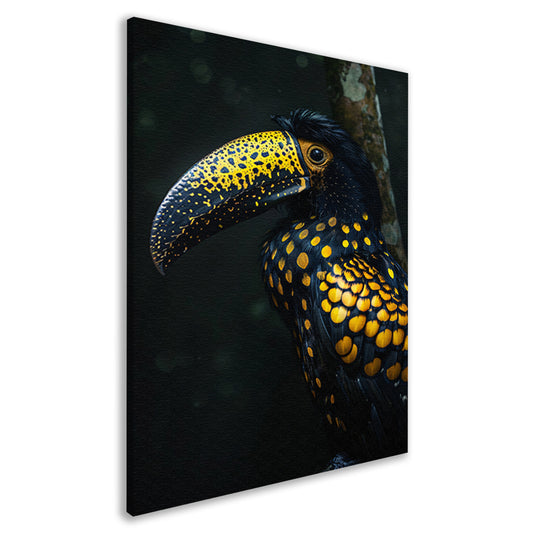 Toekan met gele stippen in de schaduw canvas