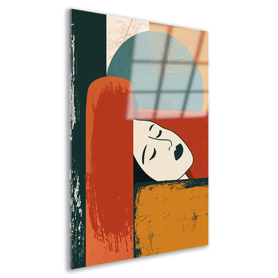 Abstract portret met geometrische vormen acrylglas