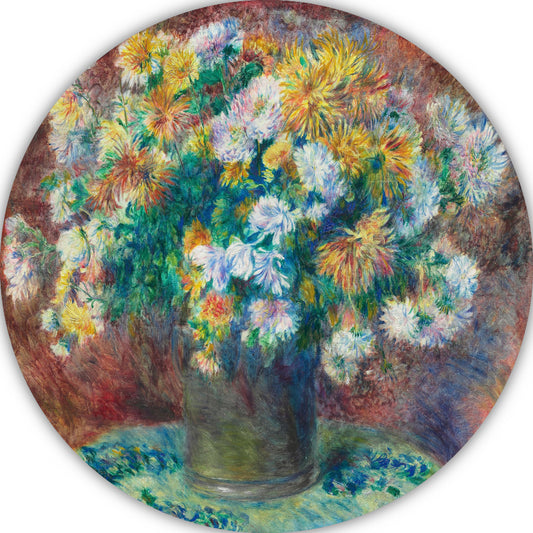 Chrysanten - Pierre-Auguste Renoir aluminium muurcirkel