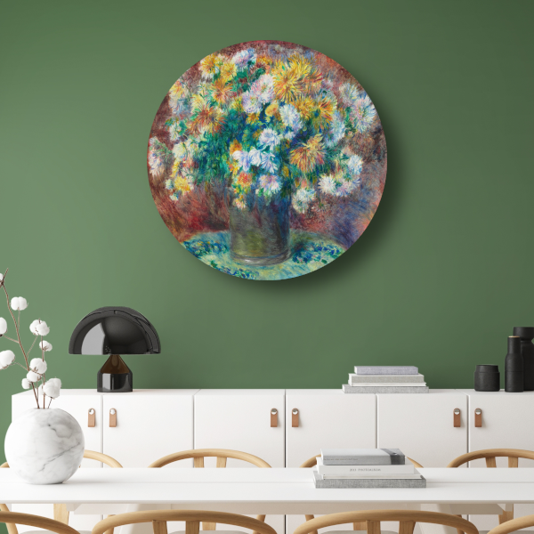 Chrysanten - Pierre-Auguste Renoir aluminium muurcirkel