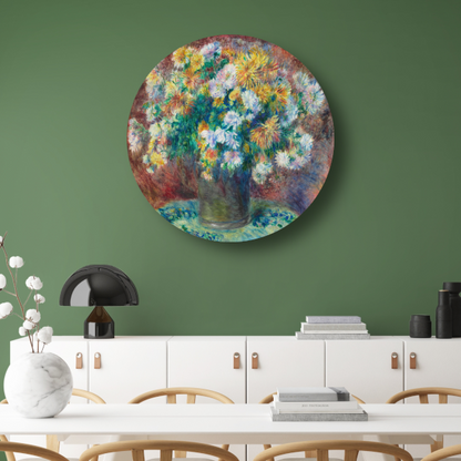 Chrysanten - Pierre-Auguste Renoir aluminium muurcirkel