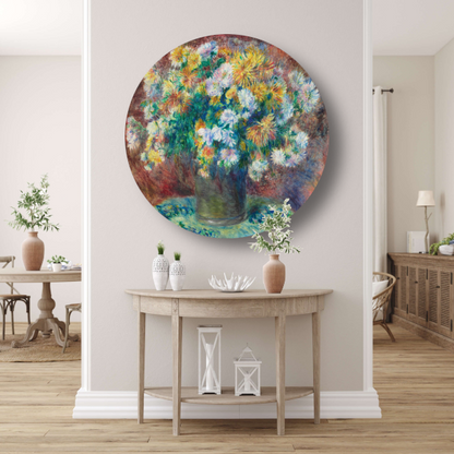 Chrysanten - Pierre-Auguste Renoir aluminium muurcirkel